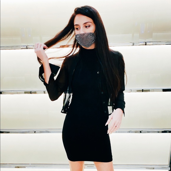 Black/silver Rhinestone formal / fancy adult mask - Picture 1 of 2